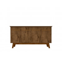 Manhattan Comfort 232BMC9 Yonkers 62.99 Sideboard with Solid Wood Legs and 2 Cabinets in Rustic Brown